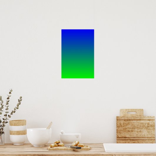 Blauw Lime Gradiënt Poster (Keuken)