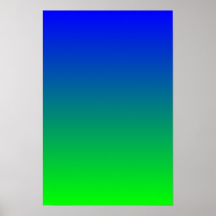 Blauw Lime Gradiënt Poster