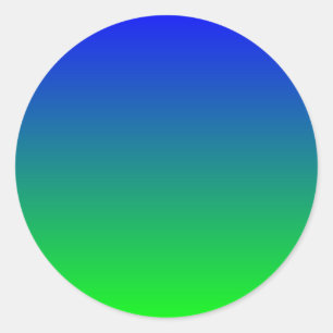 Blauw Lime Gradiënt Ronde Sticker