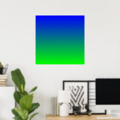 Blauw Lime Grens Poster (Thuiskantoor)