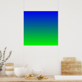 Blauw Lime Grens Poster (Keuken)