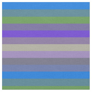 Blauw, Lime & Magenta Retro Strepen Stof