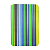 Blauw, Limoen en geel gestreepte badmat (Voorkant Verticaal)