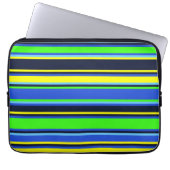 Blauw, Limoen en geel gestreepte elektronica tas (Voorkant)