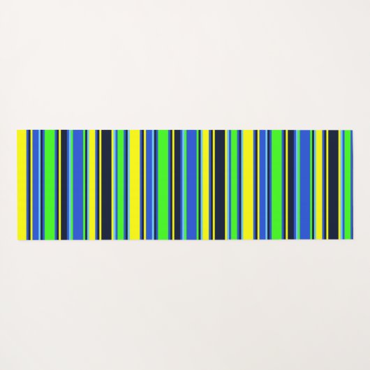 Blauw, Limoen en geel gestreepte yogamat (Achterkant (horizontaal))