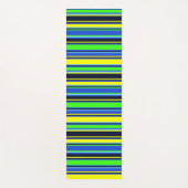 Blauw, Limoen en geel gestreepte yogamat (Voorkant)