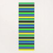 Blauw, Limoen en geel gestreepte yogamat (Achterkant)