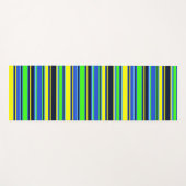 Blauw, Limoen en geel gestreepte yogamat (Voorkant (horizontaal))