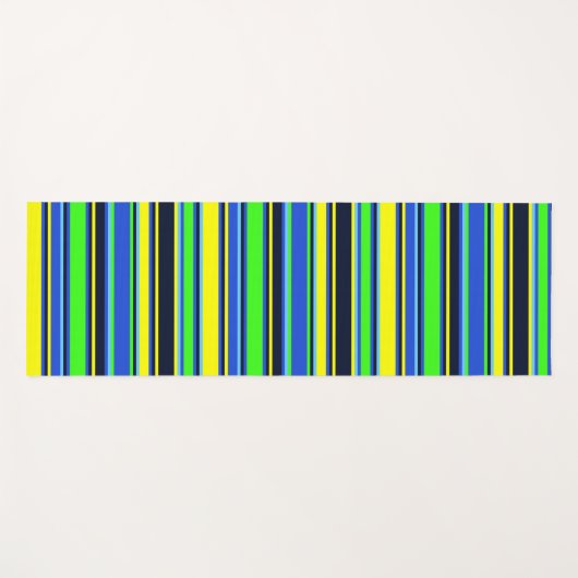 Blauw, Limoen en geel gestreepte yogamat (Voorkant (horizontaal))