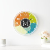 Blauw Limoen Oranje mozaïek modern monogram Grote Klok (Huis)