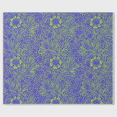   blauw limoengroen bloemmotief cadeaupapier (Vlak)