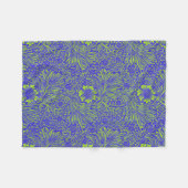   blauw limoengroen bloemmotief fleece deken (Voorkant (Horizontaal))