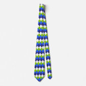 Blauw, limoengroen en wit argyle stropdas (Voorkant)