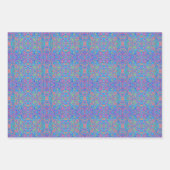 Blauw, Limoengroen, Paarse, Oranje wervelpatroon Inpakpapier Vel (Voorkant 3)