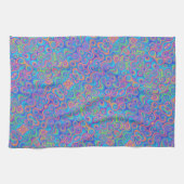 Blauw, Limoengroen, Paarse, Oranje wervelpatroon Theedoek (Horizontaal)