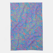Blauw, Limoengroen, Paarse, Oranje wervelpatroon Theedoek (Verticaal)