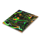 Blauw, Limoengroen, Sinaasappel, Zwart en Wit Abst Tegeltje (Zijkant)