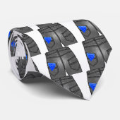 Blauw linker zakdoek stropdas (Opgerold)