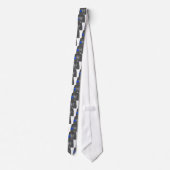 Blauw linker zakdoek stropdas (Achterkant)