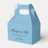 Blauw linnen Simple Script kater herstelkit Bedankdoosjes (Achterkant)