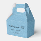 Blauw linnen Simple Script kater herstelkit Bedankdoosjes (Voorkant Zijde)