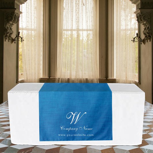 Blauw linnen tafelkleed banner script voor zakelij wandkleed