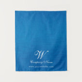 Blauw linnen tafelkleed banner script voor zakelij wandkleed (Voorkant)