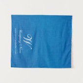 Blauw linnen tafelkleed banner script voor zakelij wandkleed (Voorkant (horizontaal))