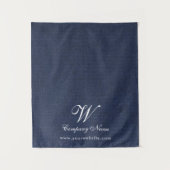 Blauw linnen tafelkleed banner script wandkleed (Voorkant)