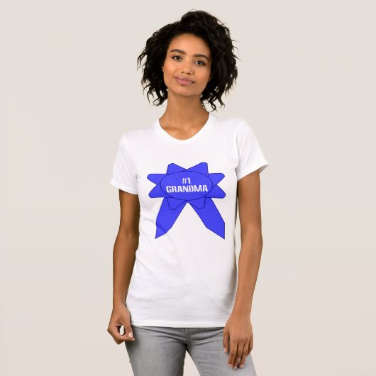 Blauw lint #1 Grootma T-shirt (Voorkant volledig)