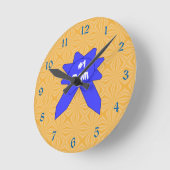 Blauw lint #1 Mam Veranderlijk Getextureerde Achte Ronde Klok (Hoek)