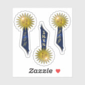 Blauw lint #1 Papa #1 Zoon Sticker (Vel)