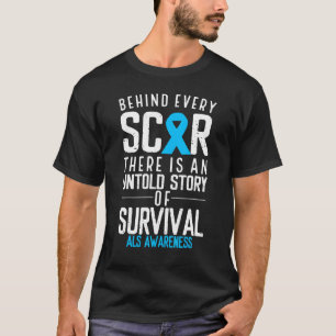 Blauw lint achter elke auto die de overlevingskans t-shirt