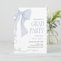 Blauw lint afstudeerfeest Preppy Klassieker 