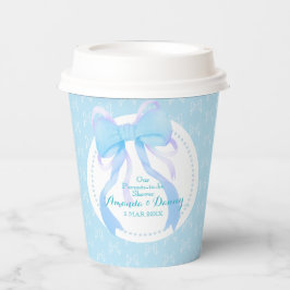 Blauw lint baby boy shower papieren bekers