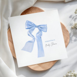 Blauw lint baby shower elegante papieren servet