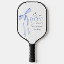 Blauw lint baby shower uitnodiging, jongen baby sh