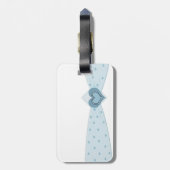 Blauw lint Bagagelabel (Achterkant verticaal)