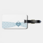 Blauw lint Bagagelabel (Achterkant horizontaal)