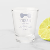 Blauw lint beste man shot glas (Achterkant)