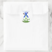 Blauw lint bloem Kindermishandeling Preventie stic Ronde Sticker (Tas)