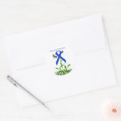 Blauw lint bloem Kindermishandeling Preventie stic Ronde Sticker (Envelop)