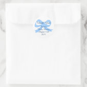 Blauw lint boog dank u stickers voor baby shower (Tas)