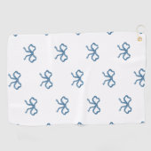 Blauw lint boog golfhanddoek (Horizontaal)