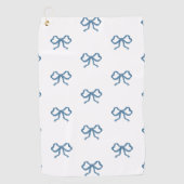 Blauw lint boog golfhanddoek (Voorkant)