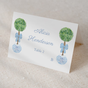 Blauw lint Boxwood individuele plaatskaart Kaart