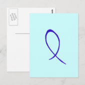 Blauw lint Briefkaart (Voorkant / Achterkant)