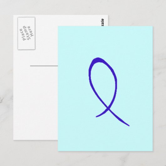 Blauw lint Briefkaart (Voorkant / Achterkant)