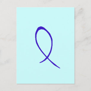 Blauw lint Briefkaart