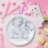 Blauw lint Bruidsdiner Papieren Bordje (Feest)